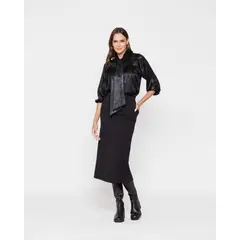 LUDOVICA - Blusa Mujer Narciso Negro