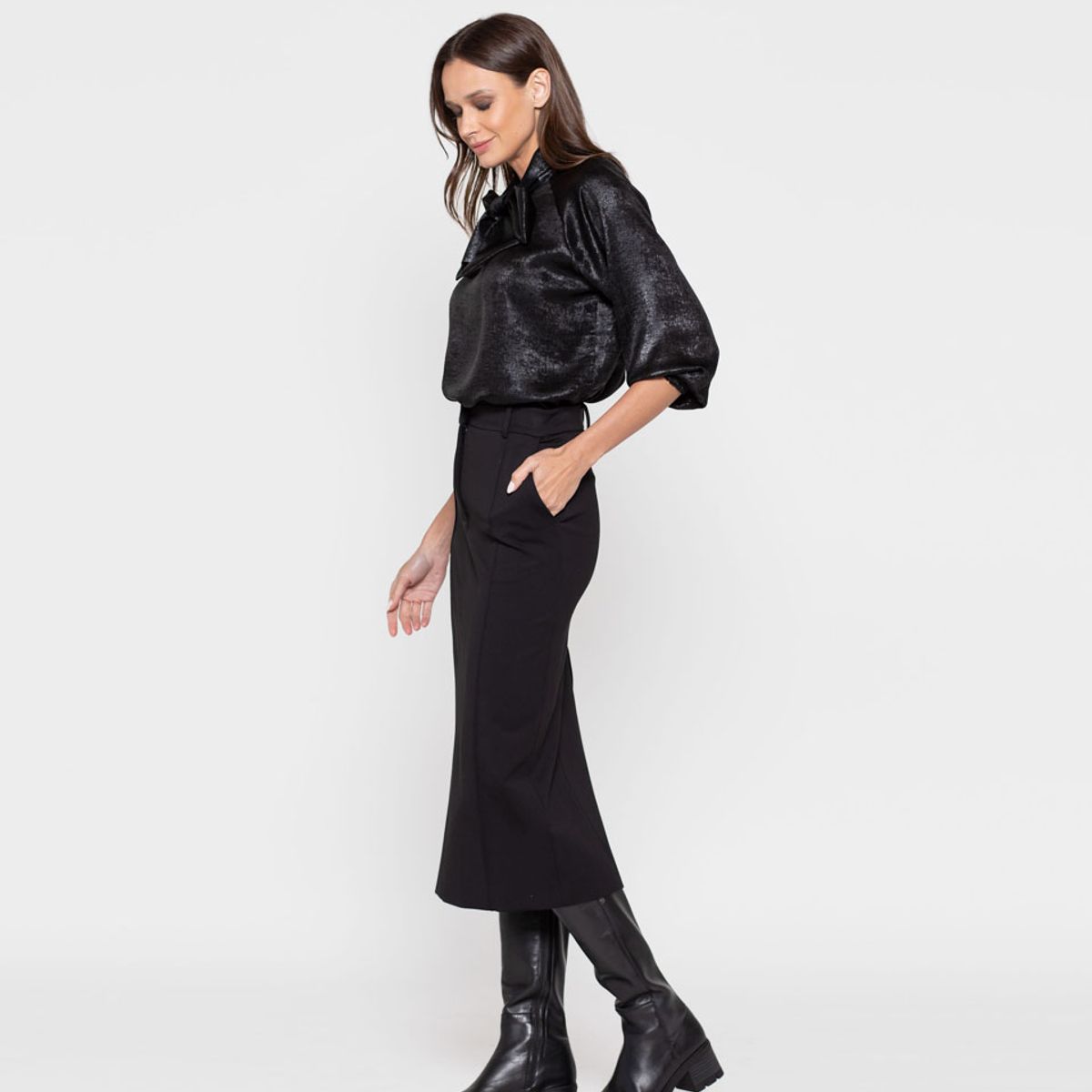 LUDOVICA - Blusa Mujer Narciso Negro Ludovica