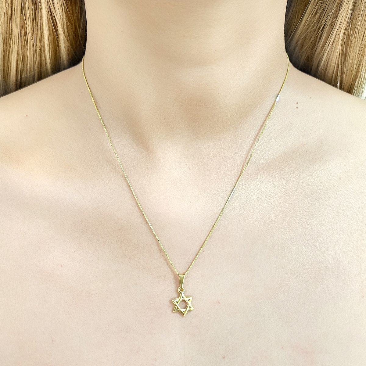 COGGIOLA - Collar Estrella De David Enchapado Oro 18K