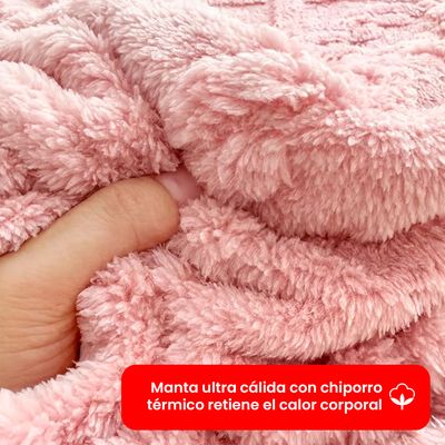 Imagen 2 del producto CUBRE CAMA TRENZADO CON CHIPORRO 2 PLAZAS - Azul - 2 PLAZAS