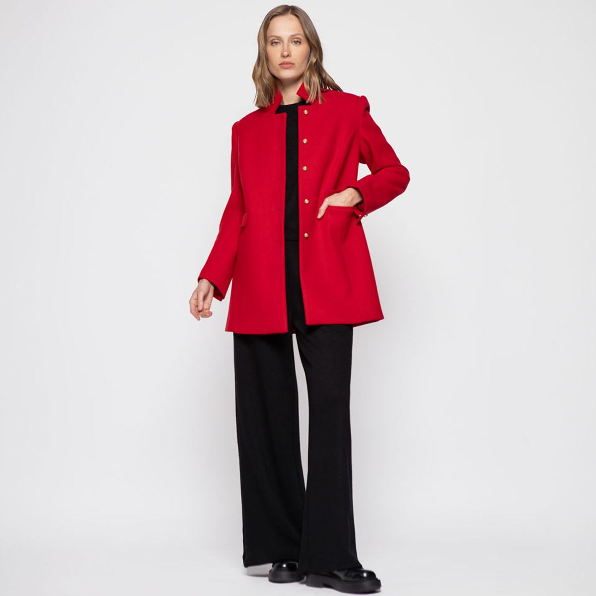 LUDOVICA - Abrigo Mujer Dalia Rojo Ludovica