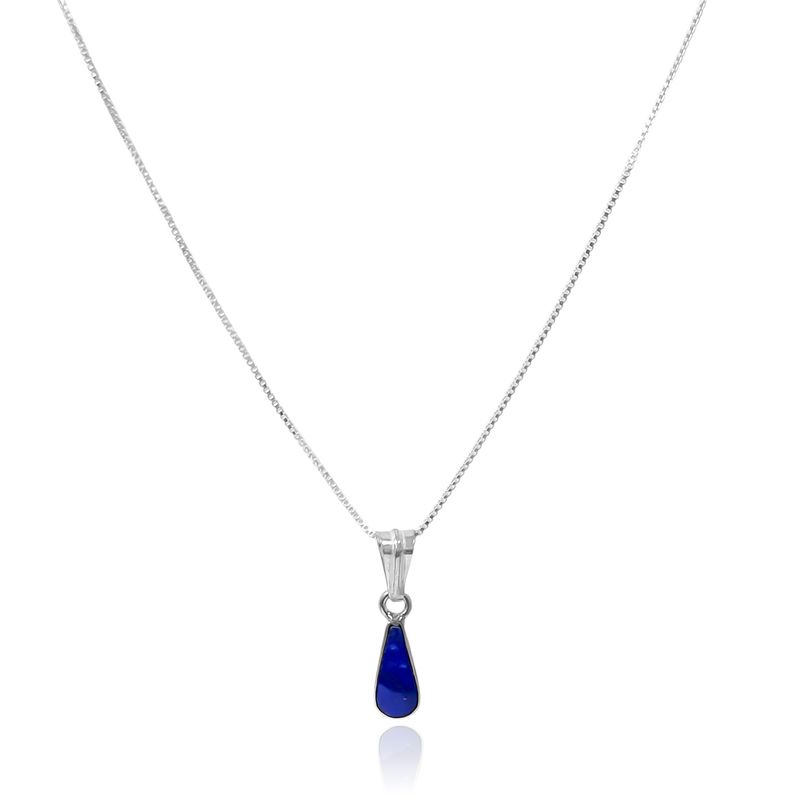 ANDREA COGGIOLA JOYAS - Collar Lapislázuli Gota Fina Plata Fina 925