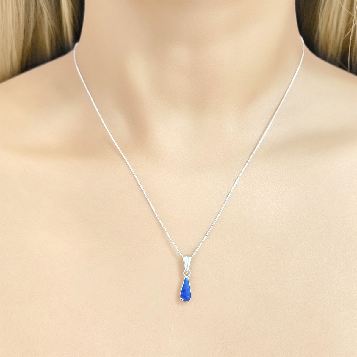 COGGIOLA - Collar Lapislázuli Gota Fina Plata Fina 925