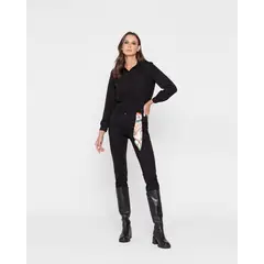 LUDOVICA - Pantalon Mujer Margarita Negro
