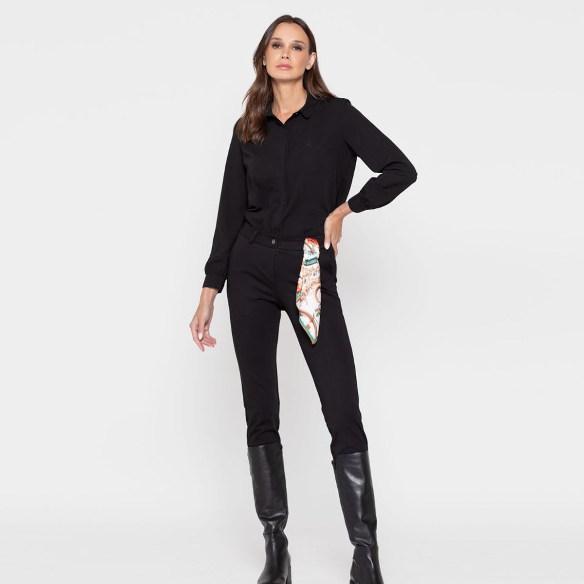 LUDOVICA - Pantalon Mujer Margarita Negro Ludovica