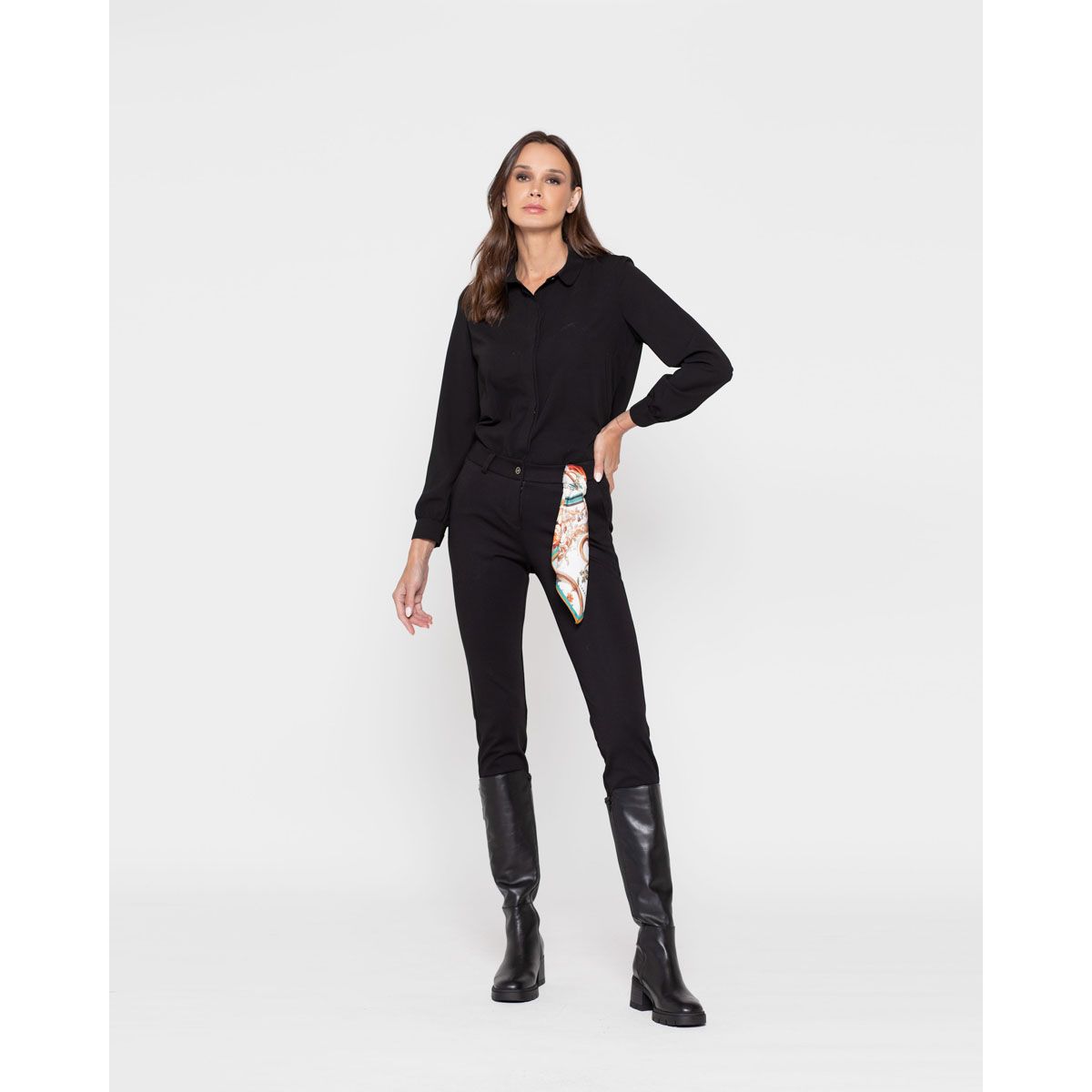 LUDOVICA - Pantalon Mujer Margarita Negro Ludovica