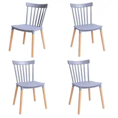 WHITE MARKET - Pack x 4 Sillas Comedor Windsor Gris