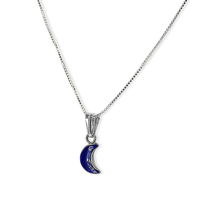 ANDREA COGGIOLA JOYAS - Collar Lapislázuli Luna Plata Fina 925