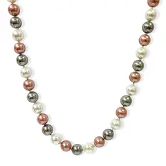 ANDREA COGGIOLA JOYAS - Collar Perla Shellpearl Gris Blanco Rosado 8mm Plata Fina 925