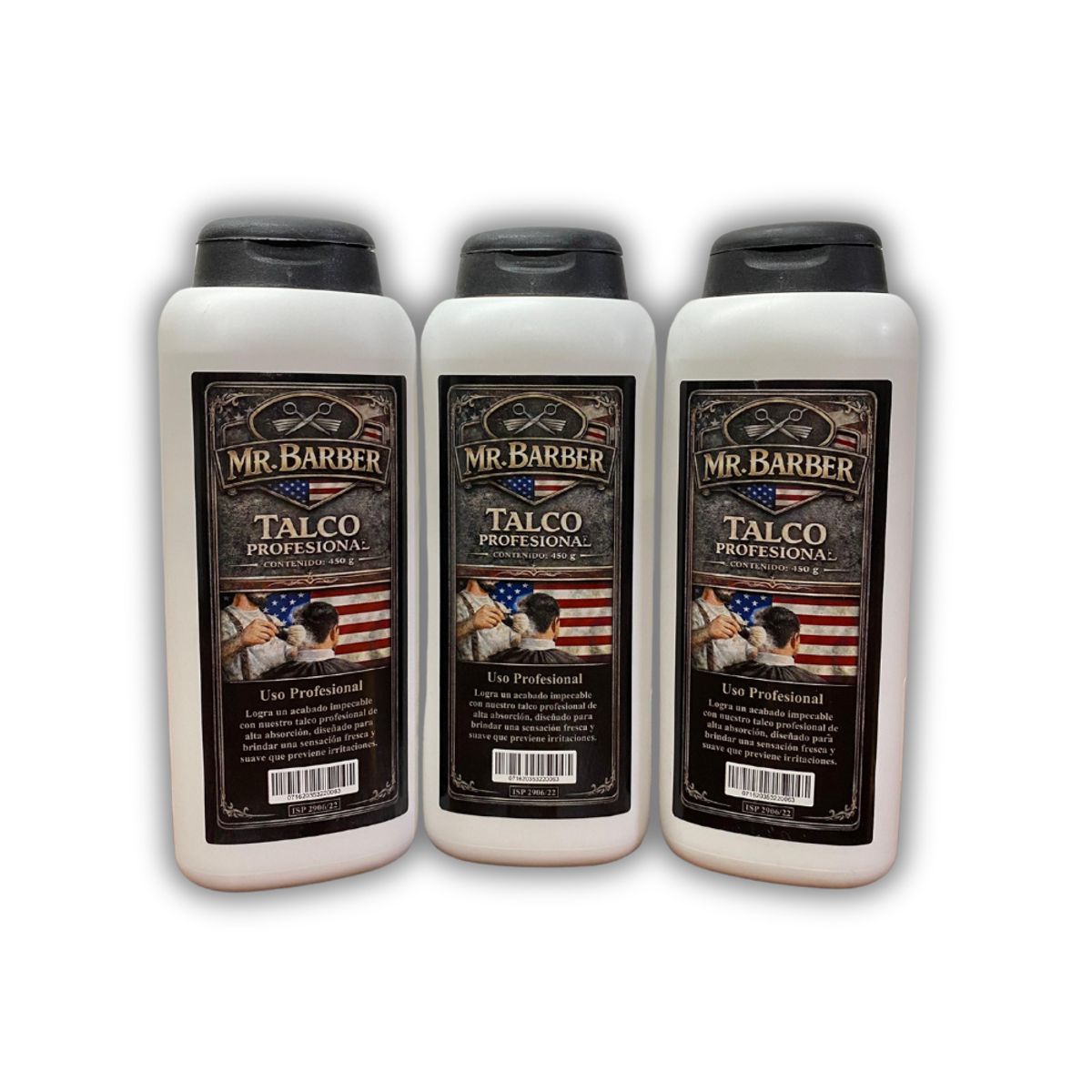 COMPRASMART CHILE - Talco Perfumado MR. BARBER 450g Para Caballero