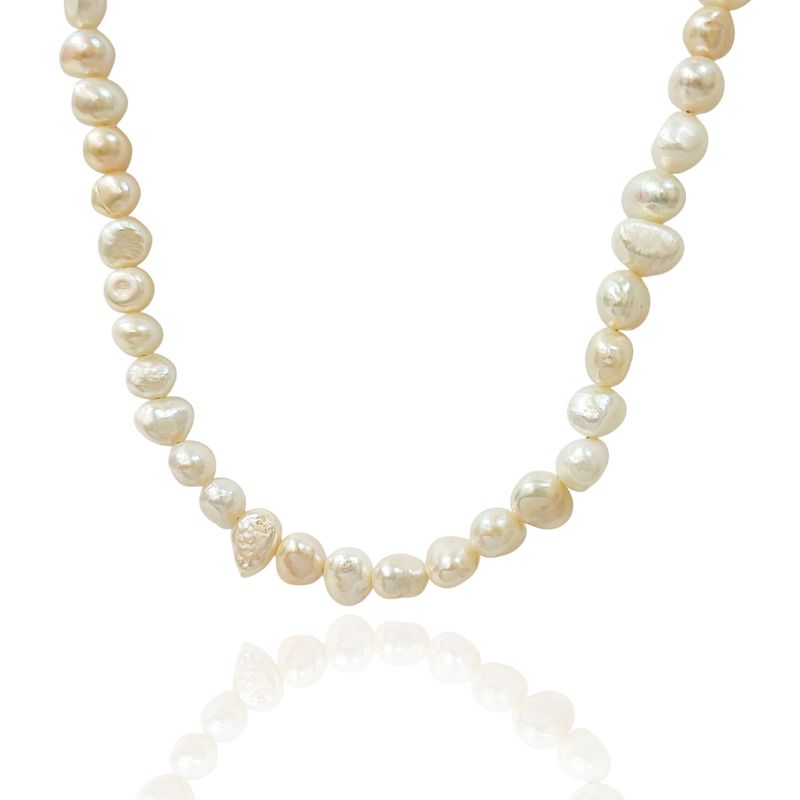 ANDREA COGGIOLA JOYAS - Collar Tatiana Perla De Río Plata Fina 925