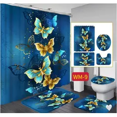 GENERICO - Set de Baño 4 Piezas Alfombrillas Cortina De Baño