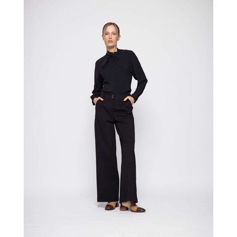 LUDOVICA - Blusa Mujer Calendula Negro Ludovica
