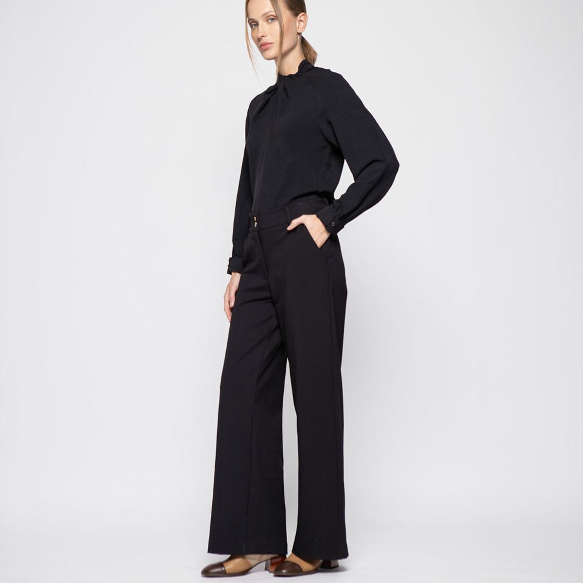 LUDOVICA - Blusa Mujer Calendula Negro Ludovica