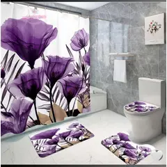 GENERICO - Set de Baño 4 Piezas Alfombrillas Cortina De Baño