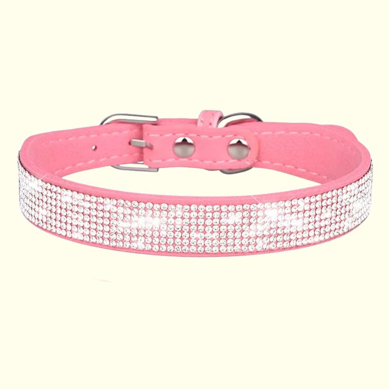 GENERICO - Collar con Brillantes para Perritas pequeñas o Gatas Glam 2XS