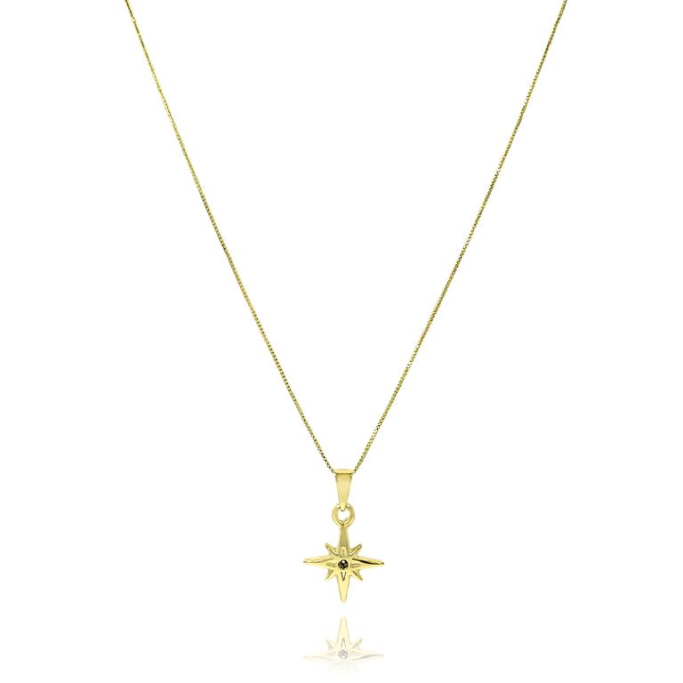 Collar Estrella Fugaz Enchapado Oro 18K Dorado TALLA UNICA