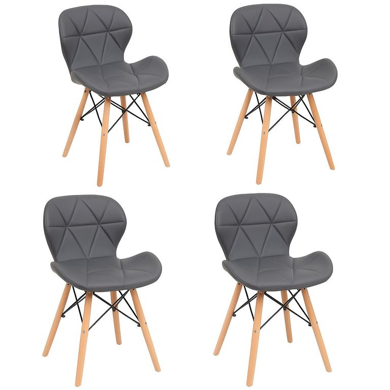 Pack x 4 Silla Comedor Eames Aviador Gris