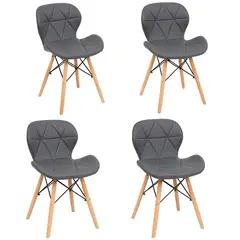 WHITE MARKET - Pack x 4 Silla Comedor Eames Aviador Gris