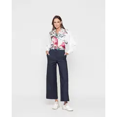 LUDOVICA - Pantalon Mujer Lirio Azul Marino