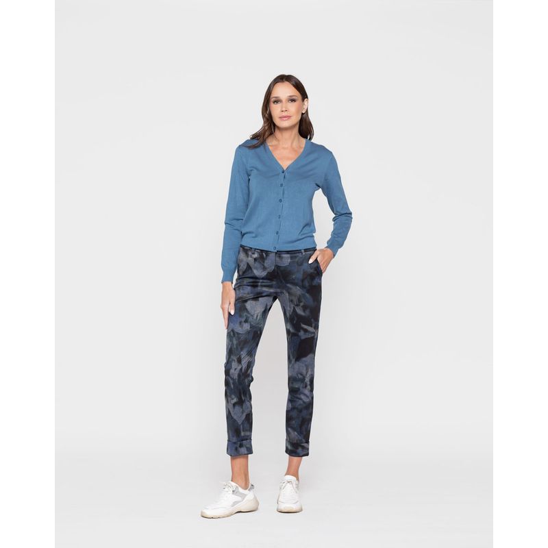 LUDOVICA - Pantalon Mujer Calendula Azul Marino Ludovica