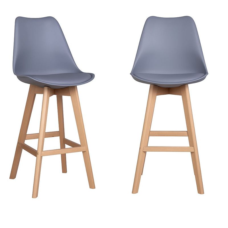WHITE MARKET - Pack x 2 Taburetes acolchado con respaldo Eames Tulip Gris