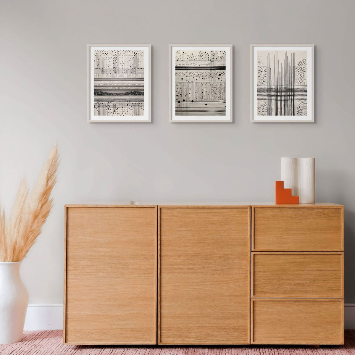 GENERICO - Tríptico Melodías en Puntos 40x50 cm