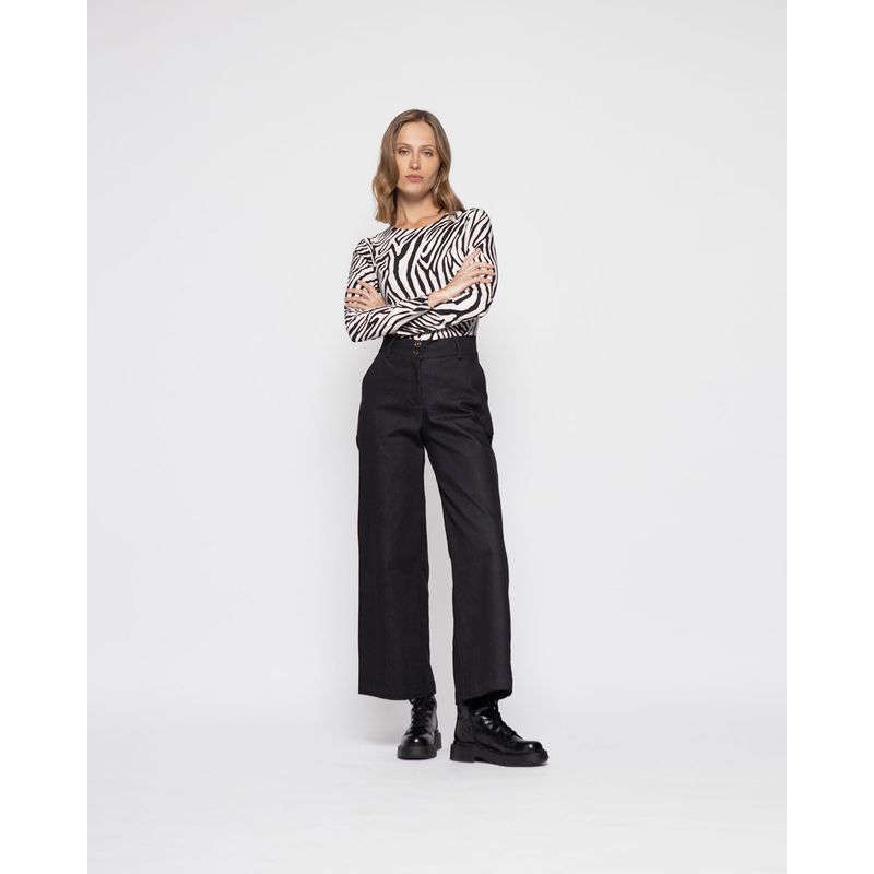 LUDOVICA - Pantalon Mujer Acacia Negro Ludovica