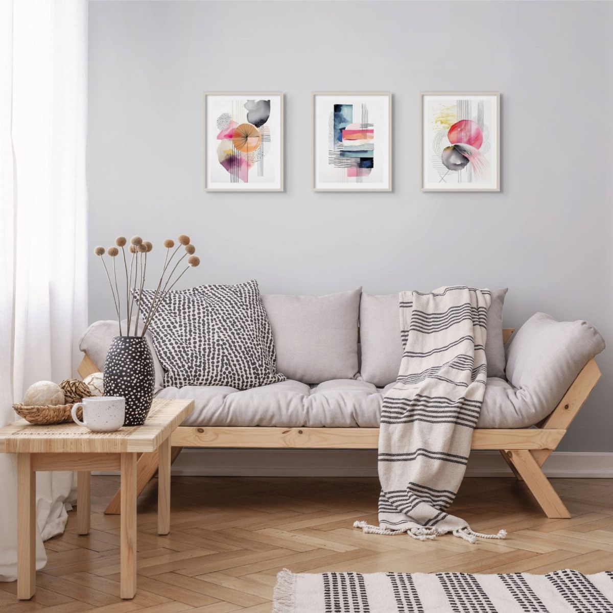 GENERICO - Tríptico Armonía Abstracta 40x50 cm