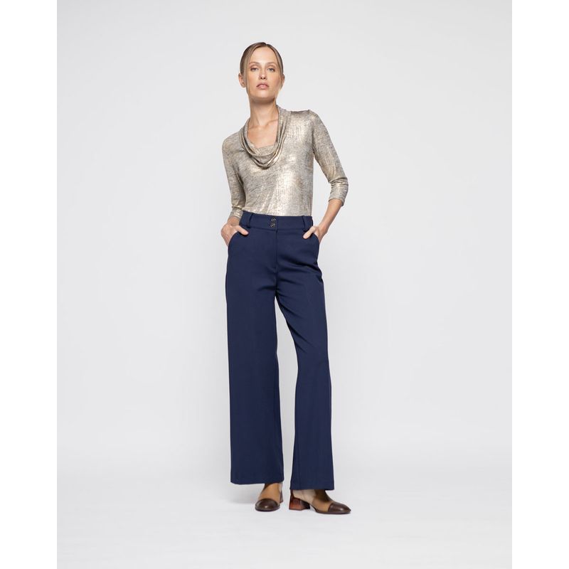 LUDOVICA - Pantalon Mujer Aleli Azul Marino Ludovica