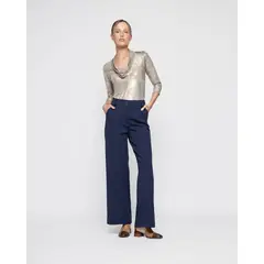 LUDOVICA - Pantalon Mujer Aleli Azul Marino