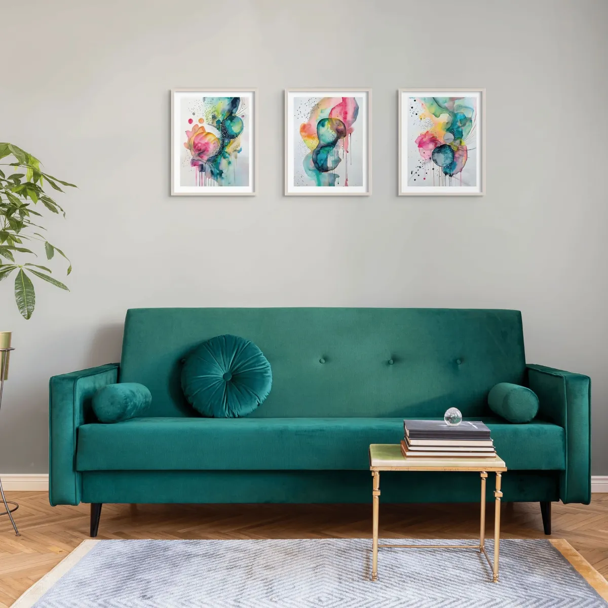 GENERICO - Tríptico Armonía en la Fusión 40x50 cm colores vivos