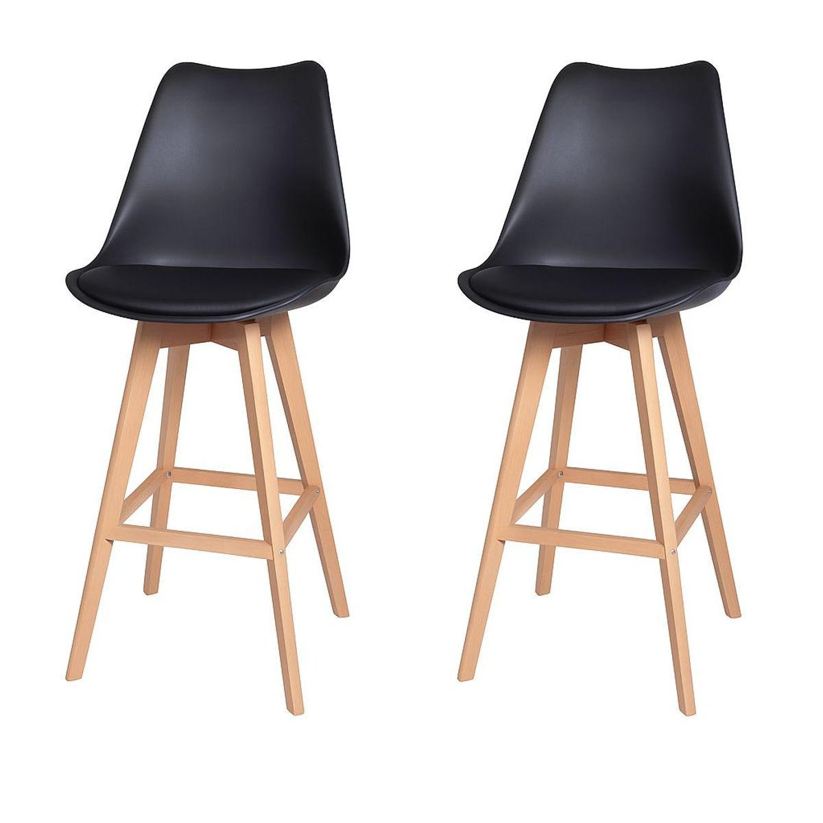 WHITE MARKET - Pack x 2 Taburetes acolchado Eames Negro