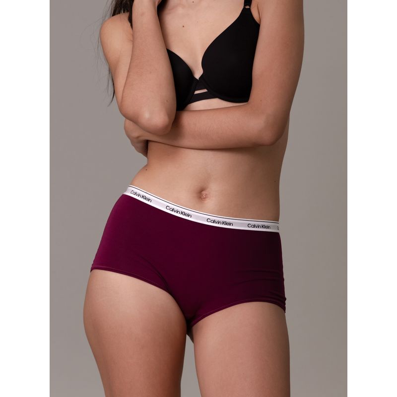 CALVIN KLEIN - Calzón Hipster Modern Logo Burdeo Calvin Klein