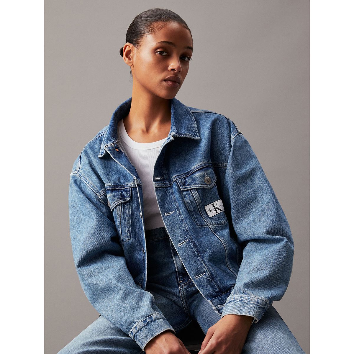 CALVIN KLEIN - Chaqueta Boxy Denim Azul Calvin Klein