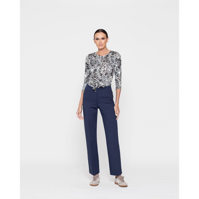 LUDOVICA - Pantalon Mujer Azucena Azul Marino Ludovica