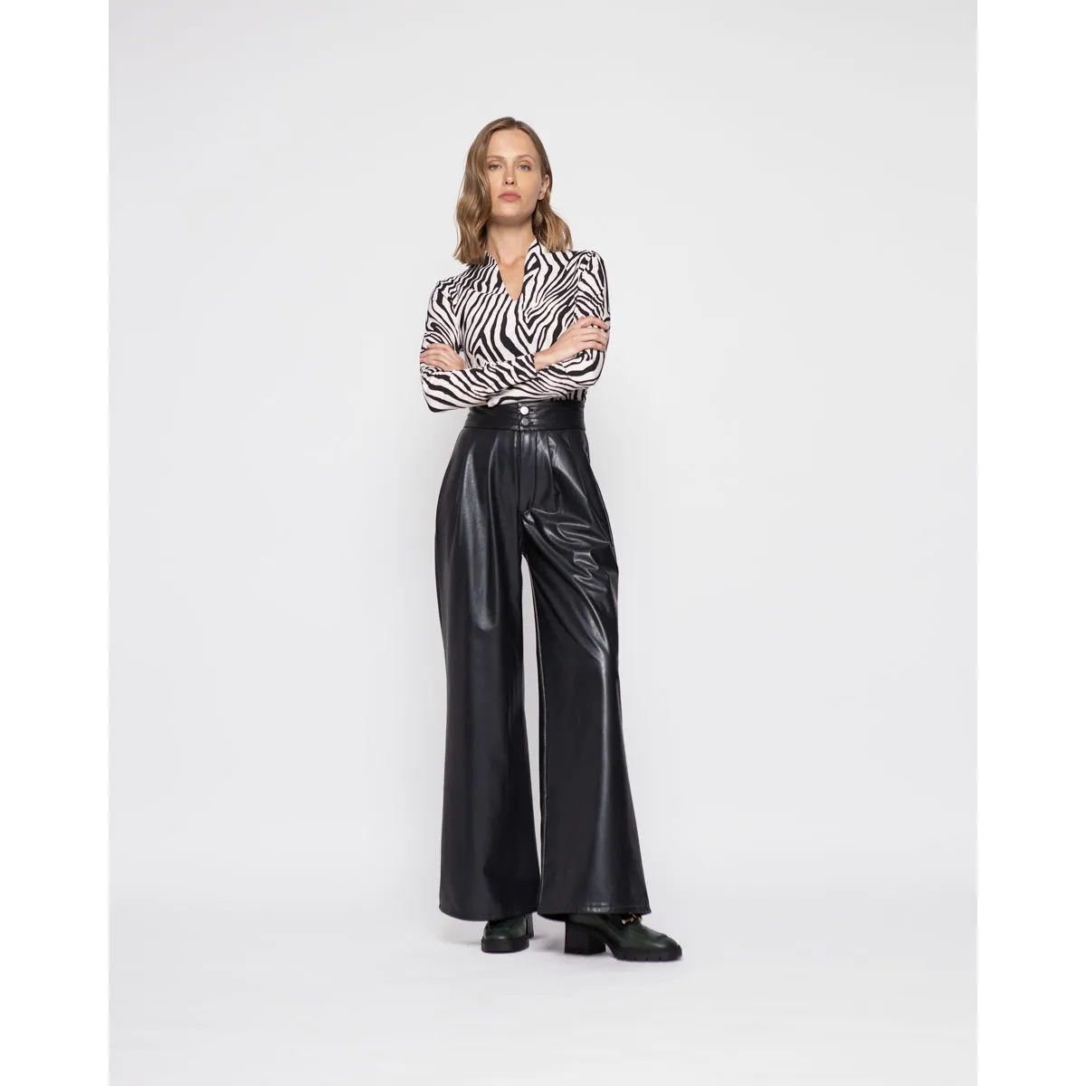 LUDOVICA - Pantalon Mujer Jazmin Negro Ludovica