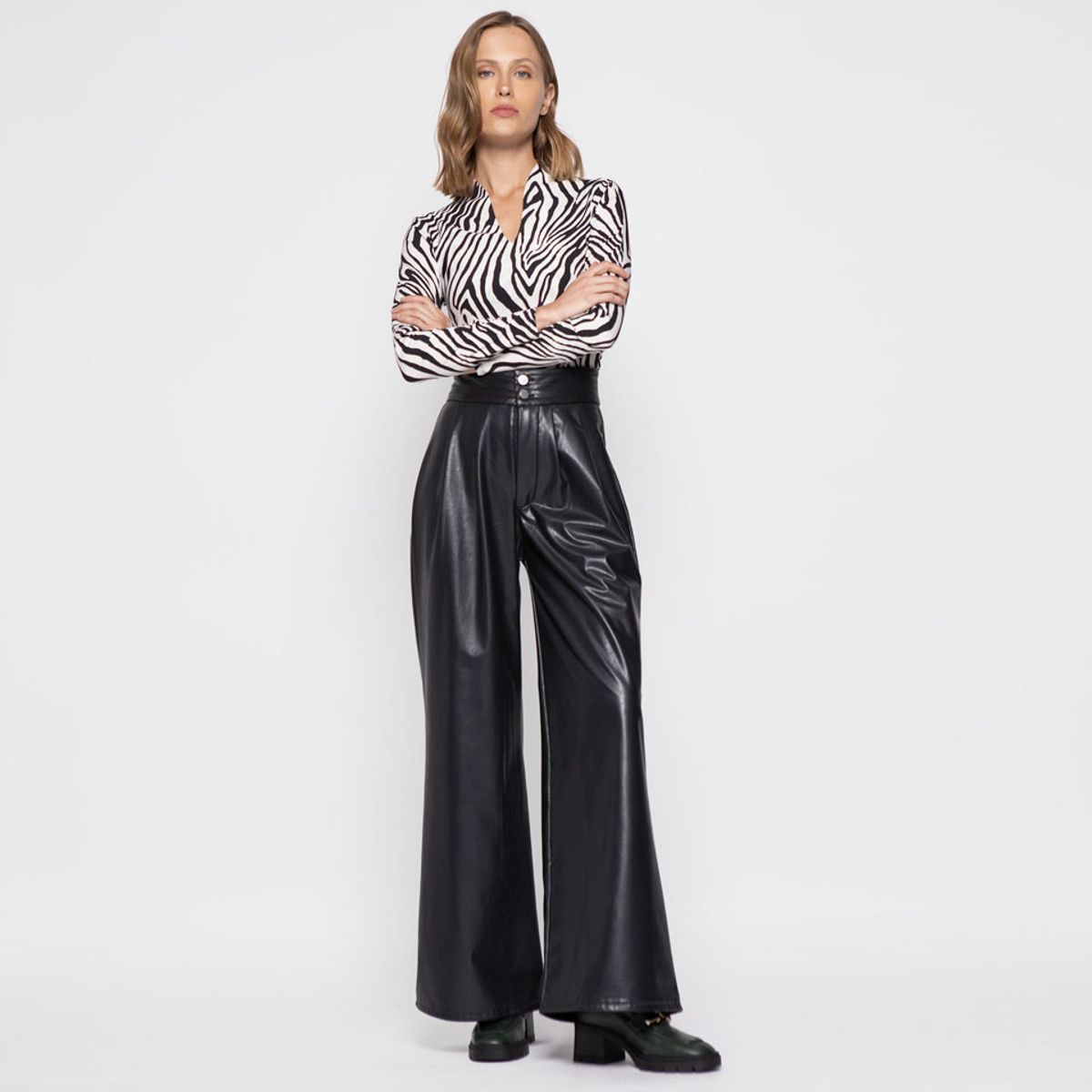 LUDOVICA - Pantalon Mujer Jazmin Negro Ludovica