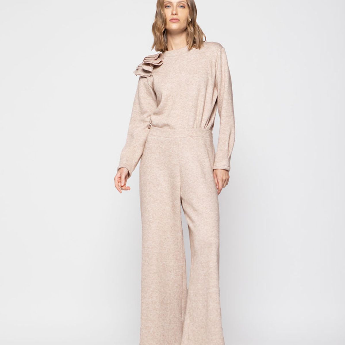 LUDOVICA - Pantalon Mujer Dalia Beige Ludovica