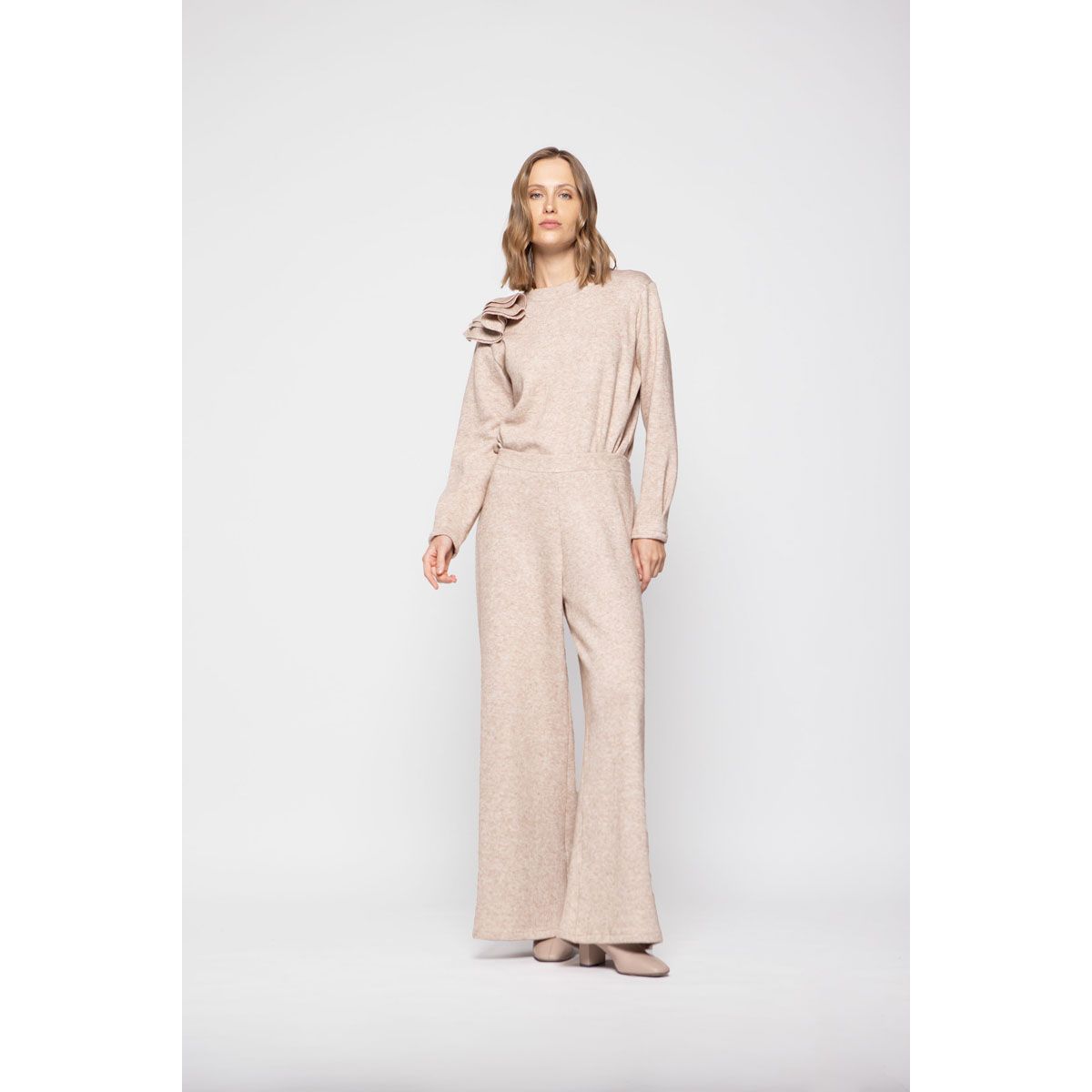 LUDOVICA - Pantalon Mujer Dalia Beige Ludovica