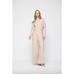LUDOVICA - Pantalon Mujer Dalia Beige
