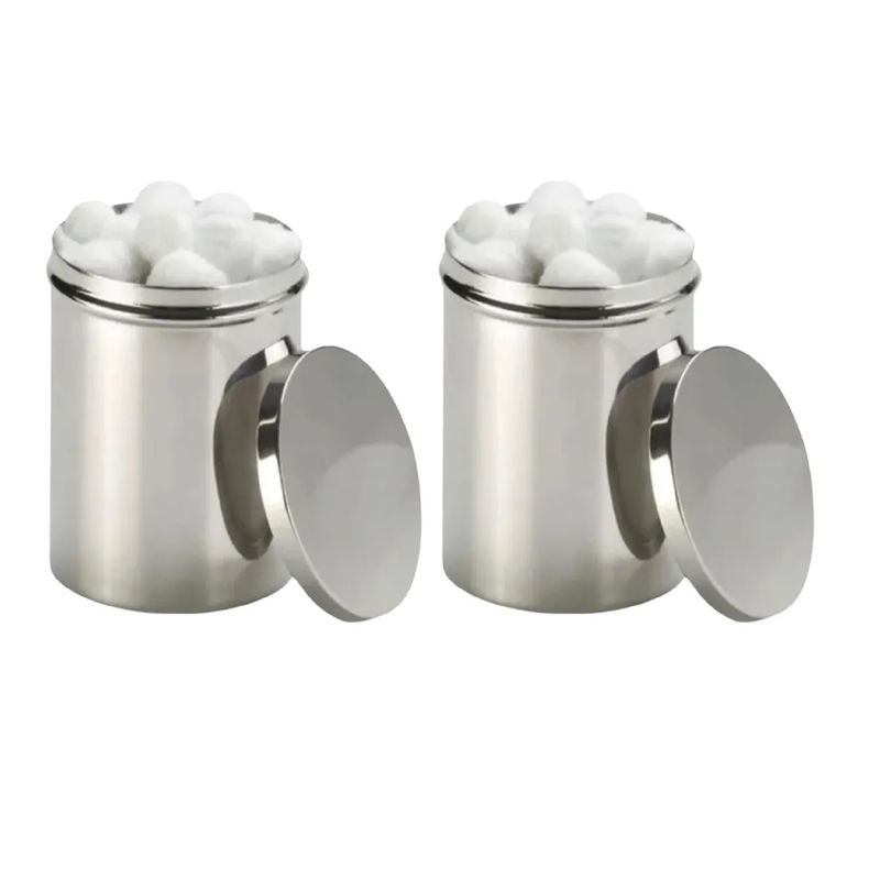 GENERICO - Algodonero - Torulero 12cm X 11cm Recipiente Acero Pack X 2