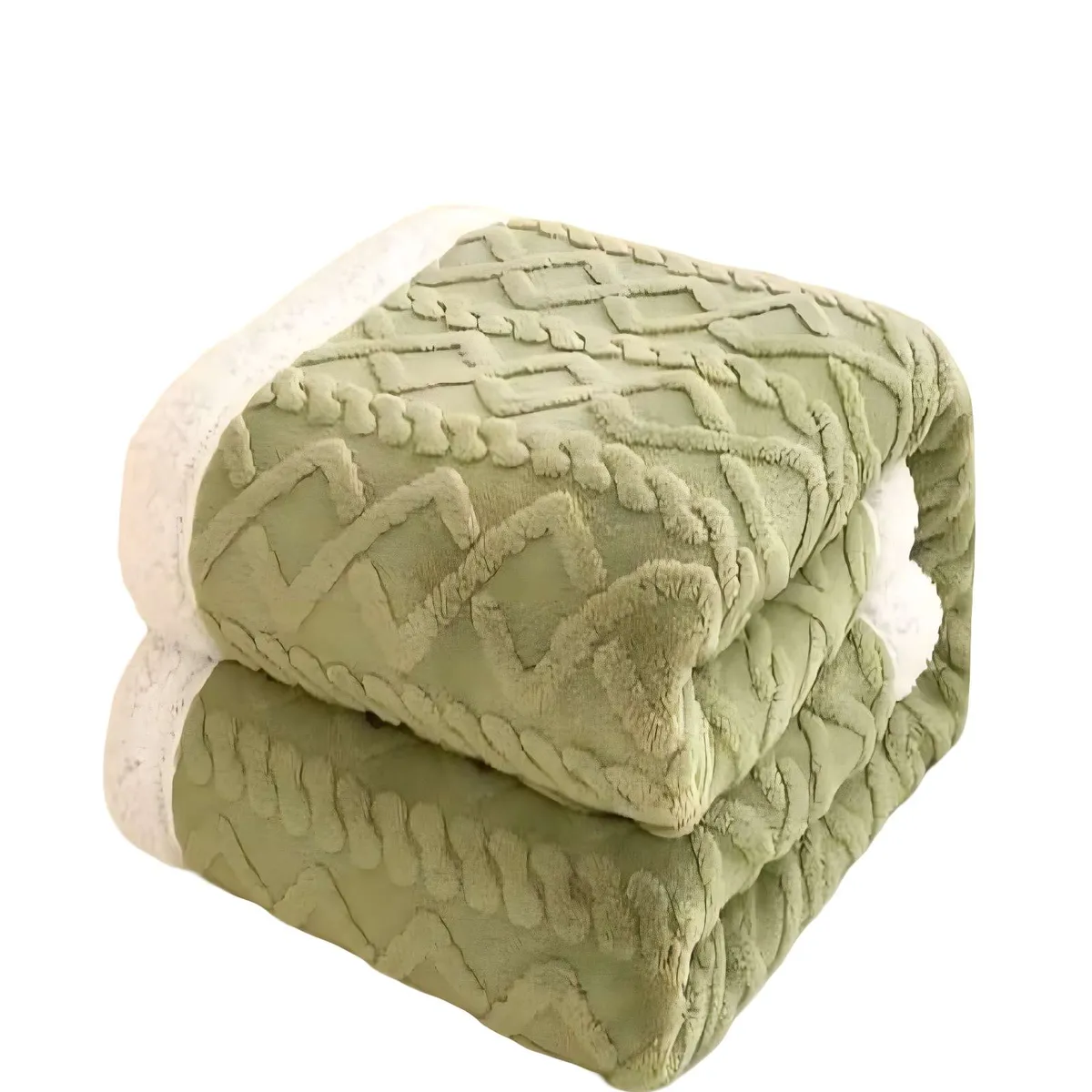 GENERICO - FRAZADAS TEXTURIZADAS PYM VERDE MUSGO