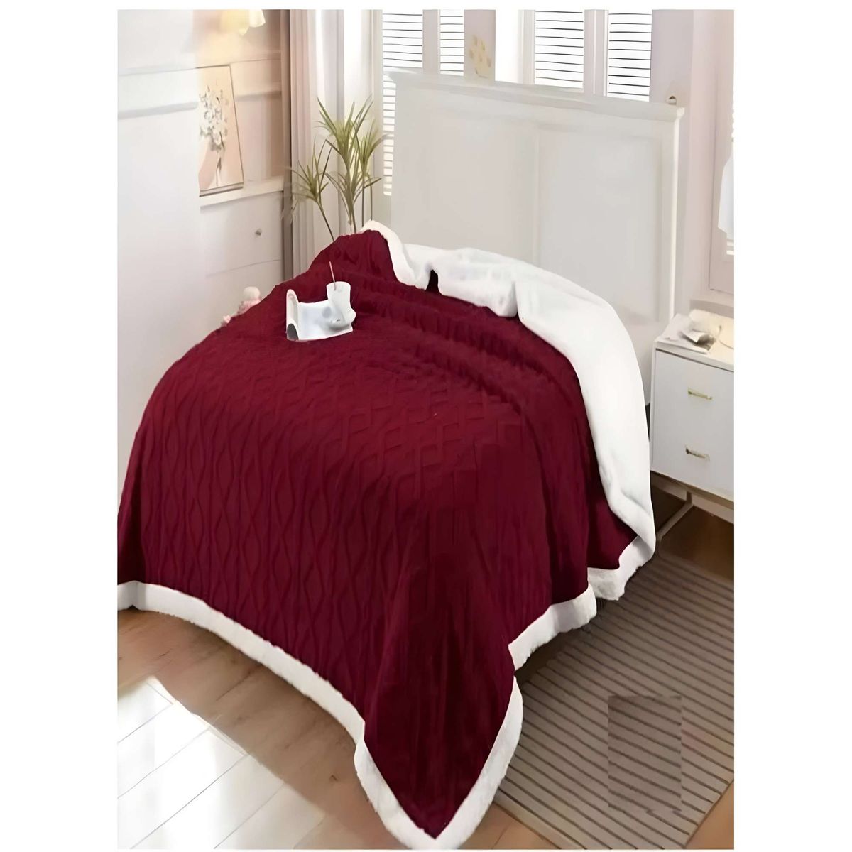 GENERICO - FRAZADAS TEXTURIZADAS 2P TURQUESA