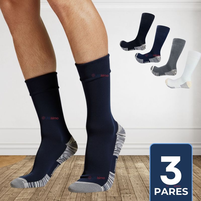 UTILISIMO - Pack 3 Pares Calcetines Bambù con Cobre Efecto Antibacterial Surtido