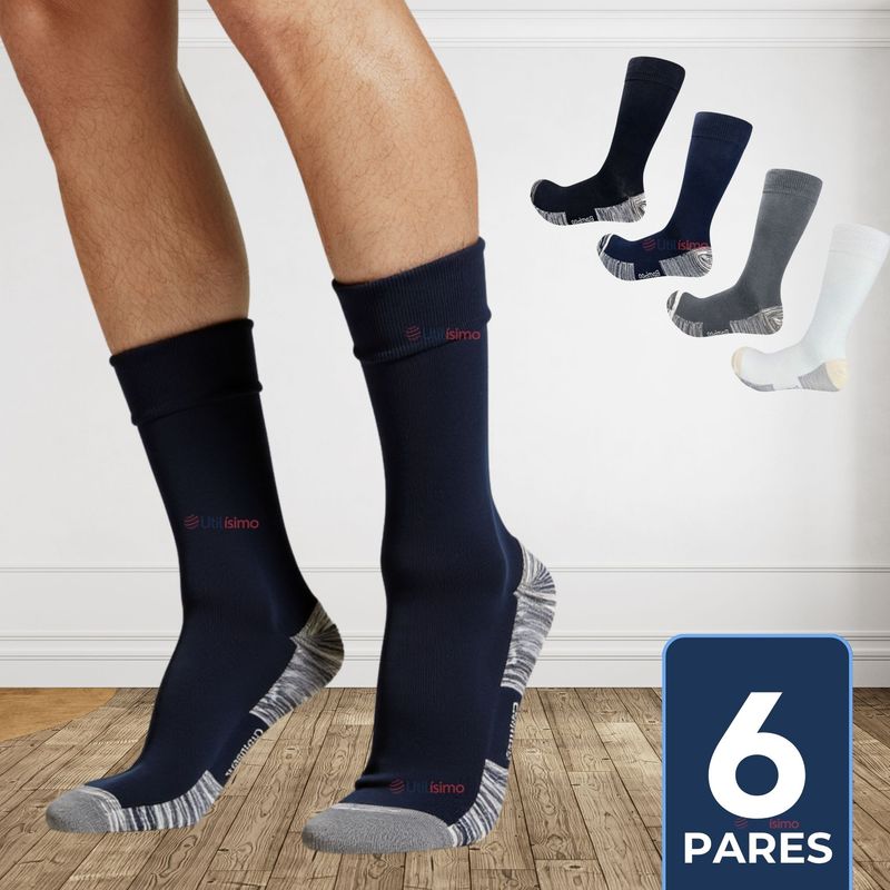 UTILISIMO - Pack 6 Pares Calcetines Bambù con Cobre Efecto Antibacterial Surtidos