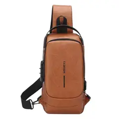 GENERICO - Bolso De Pecho Antirrobo Con Contraseña Para Hombre Bandolera De Carga USB