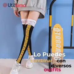 OMAS - Pack 6 Calcetines Pata de Gallina Mujer Largos Colores Surtidos
