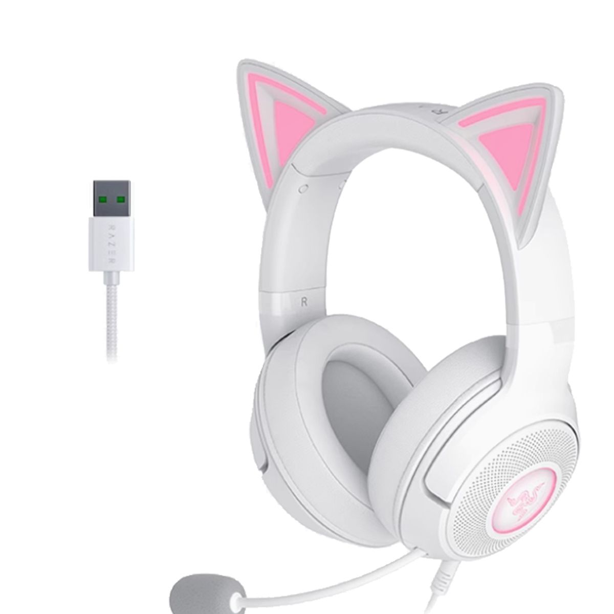 RAZER - Audifonos de juego para la cabeza de Razer V2 - versión USB-Blanco