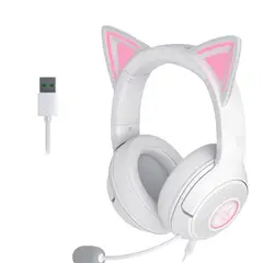 RAZER - Auriculares de juego para la cabeza de V2 - versión USB-Blanco